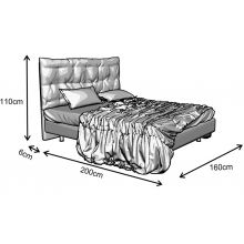 Κρεβάτι Malta Ντυμένο Υπέρδιπλο Ύφασμα Media strom 160x200cm