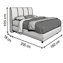 Κρεβάτι Brooklyn Ντυμένο Ημίδιπλο Ύφασμα Media strom 110x200cm