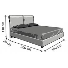 Κρεβάτι Vitoria Ντυμένο Ημίδιπλο Ύφασμα Media strom 110x200cm