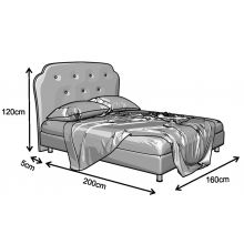 Κρεβάτι Bristol Ντυμένο Διπλό Ύφασμα Media strom 150x200cm