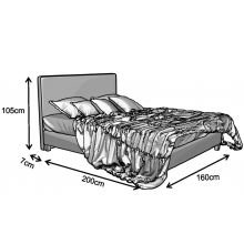 Κρεβάτι Livorno Ντυμένο Διπλό Ύφασμα Media strom 160x200cm