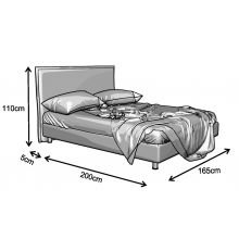 Κρεβάτι Sienna Ντυμένο Διπλό Ύφασμα Media strom 160x200cm