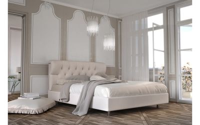 Κρεβάτι London Ντυμένο Διπλό Ύφασμα Media strom 150x200cm