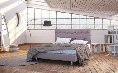 Κρεβάτι Malta Ντυμένο διπλό Ύφασμα Media strom 150x200cm