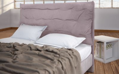 Κρεβάτι Malta Ντυμένο Ημίδιπλο Ύφασμα Media strom 110x200cm
