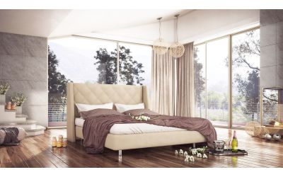 Κρεβάτι Casablanca Bridal Ντυμένο Υπέρδιπλο Ύφασμα Media strom 180x200cm