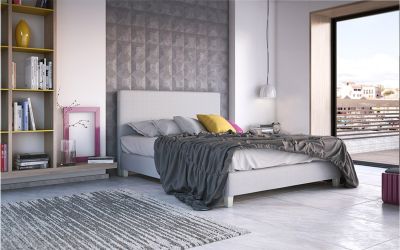 Κρεβάτι Livorno Ντυμένο Ημίδιπλο Ύφασμα Media strom 110x200cm