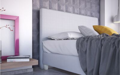 Κρεβάτι Livorno Ντυμένο Ημίδιπλο Ύφασμα Media strom 110x200cm