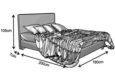 Κρεβάτι Livorno Ντυμένο Μονό Ύφασμα Media strom 90x190-200cm