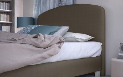 Κρεβάτι  Parma  Ντυμένο Ημίδιπλο Ύφασμα Media strom 110×200 cm