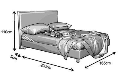 Κρεβάτι Sienna Ντυμένο Διπλό Ύφασμα Media strom 160x200cm