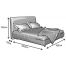 Κρεβάτι Kansas Ντυμένο Διπλό Ύφασμα Media strom 150x200cm